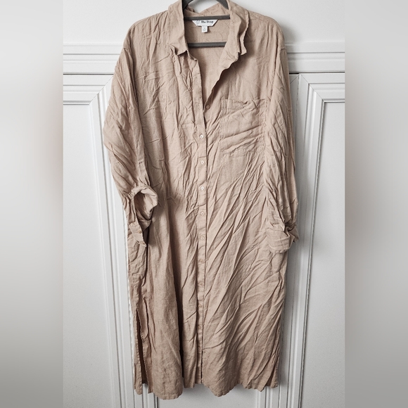 Relaxed Linen Midi Shirt Dress - Picture 9 of 11